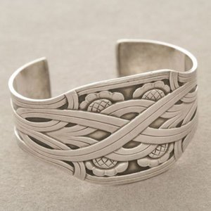 Estate Georg Jensen Sterling Silver Cuff Designed by Harald Nielsen in 1935, Design No. 55