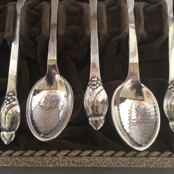 Estate Evald Nielsen Sterling Silver Set of 12 Coffee Spoons No. 6