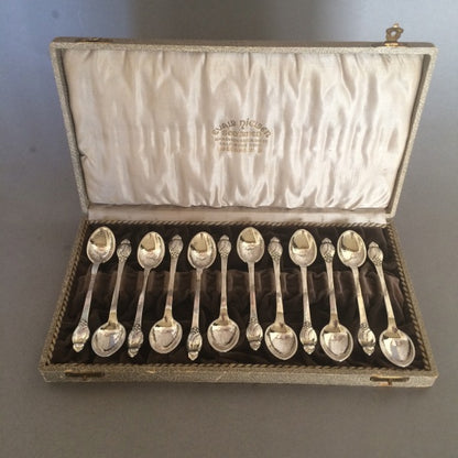 Estate Evald Nielsen Sterling Silver Set of 12 Coffee Spoons No. 6