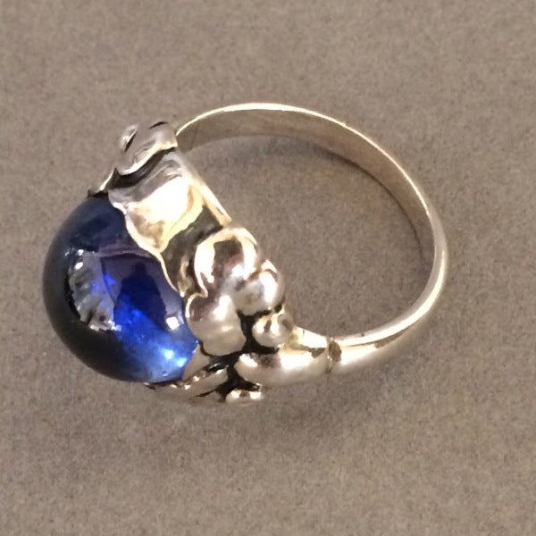 Georg Jensen Synthetic Cabochon Sapphire Ring, No. 11A