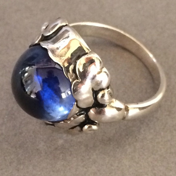 Georg Jensen Synthetic Cabochon Sapphire Ring, No. 11A