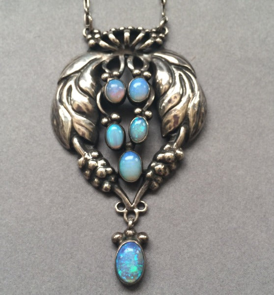 Georg Jensen Opal Pendant Necklace No. 5