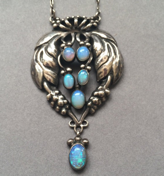 Georg Jensen Opal Pendant Necklace No. 5