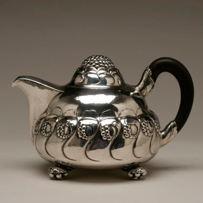 Evald Nielsen Sterling Silver Exceptionally Rare Art Nouveau Teapot from 1919