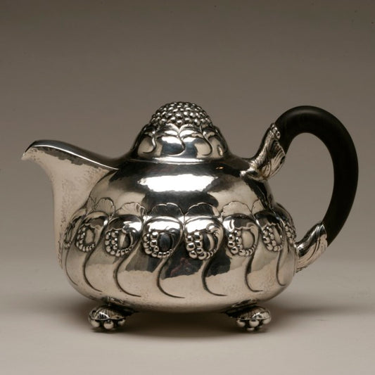 Evald Nielsen Sterling Silver Exceptionally Rare Art Nouveau Teapot from 1919