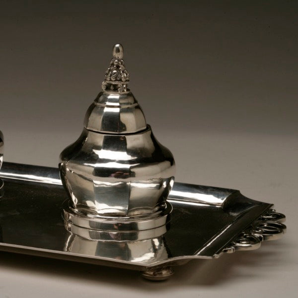 Georg Jensen 830 Silver Double Inkwell No. 303