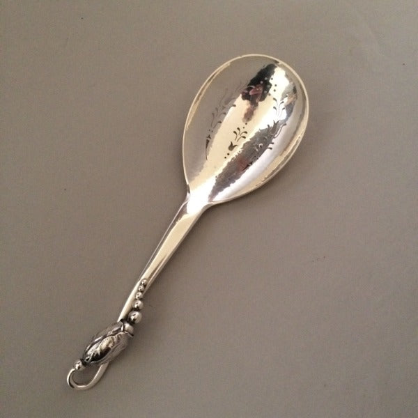 Estate Georg Jensen Sterling Silver "Blossom" Large Pierced Serving Spoon No. 84