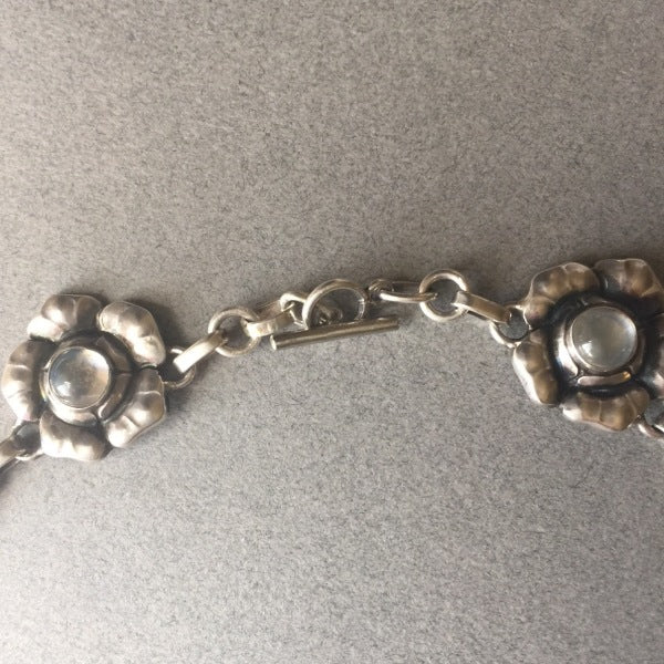 Georg Jensen 830 Silver Necklace No. 7 with Labradorite and Moonstones