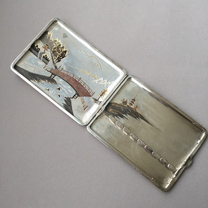 Japanese Mixed Metal Cigarette Case By K. Uyeda