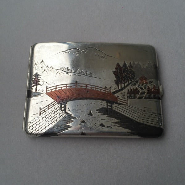 Japanese Mixed Metal Cigarette Case By K. Uyeda