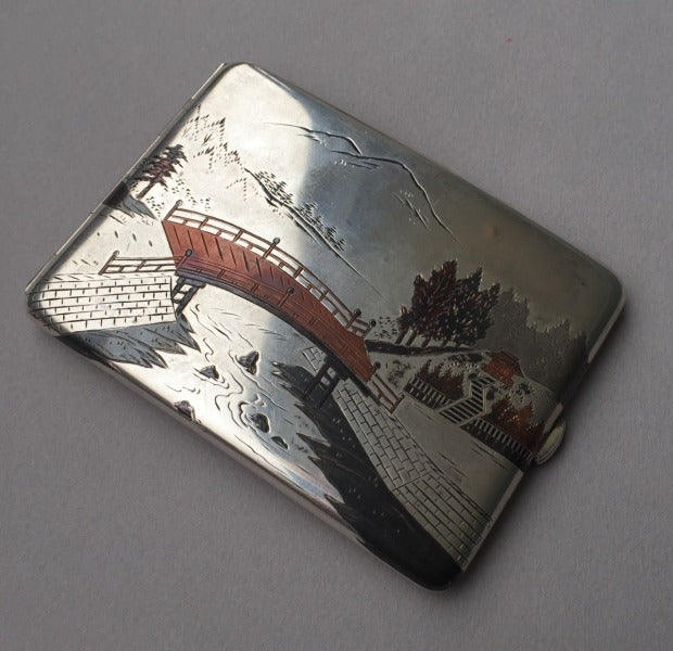 Japanese Mixed Metal Cigarette Case By K. Uyeda