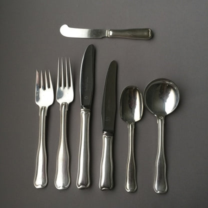 Georg Jensen Sterling Silver Extra Large Cutlery Set In The "Old Danish" Pattern By Harald Nielsen