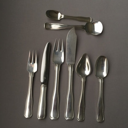 Georg Jensen Sterling Silver Extra Large Cutlery Set In The "Old Danish" Pattern By Harald Nielsen