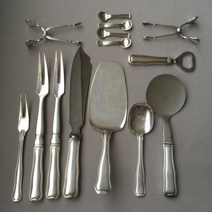 Georg Jensen Sterling Silver Extra Large Cutlery Set In The "Old Danish" Pattern By Harald Nielsen