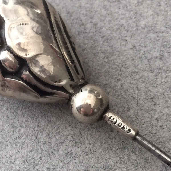 Georg Jensen 830 Silver Antique Hat Pin from the Art Nouveau Period