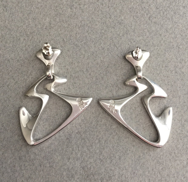 Georg Jensen "Amoeba" Dangle Earrings by Henning Koppel, no. 125