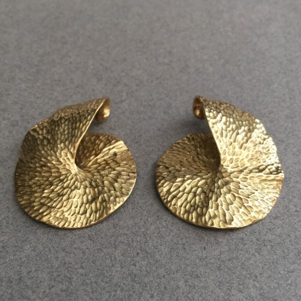 Georg Jensen 18k Gold Cuff Style Earrings No. 1471 by Allan Scharff