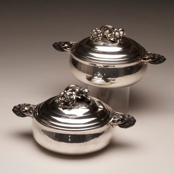 Georg Jensen Sterling Silver Vegetable Tureen Pair No. 417A Very Rare