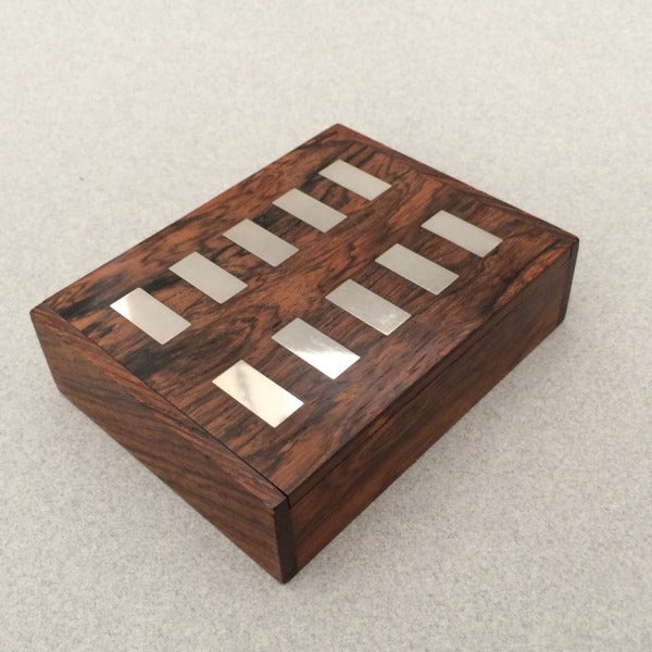 Hans Hansen Rosewood Box with Sterling Silver Inlay