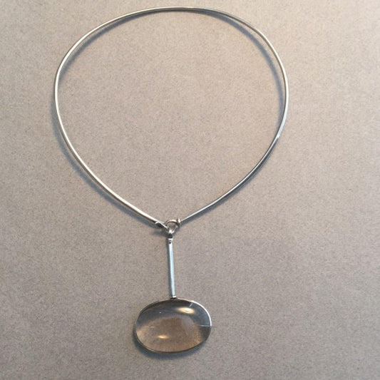 Georg Jensen Neck Ring No. 174 With Rutilated Quartz Drop No. 173 By Vivianna Torun