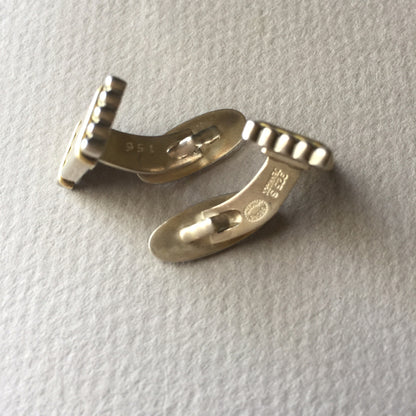 Georg Jensen 18K Gold and Sterling Silver Cufflinks No. 156 by Lene Munthe