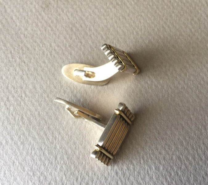 Georg Jensen 18K Gold and Sterling Silver Cufflinks No. 156 by Lene Munthe