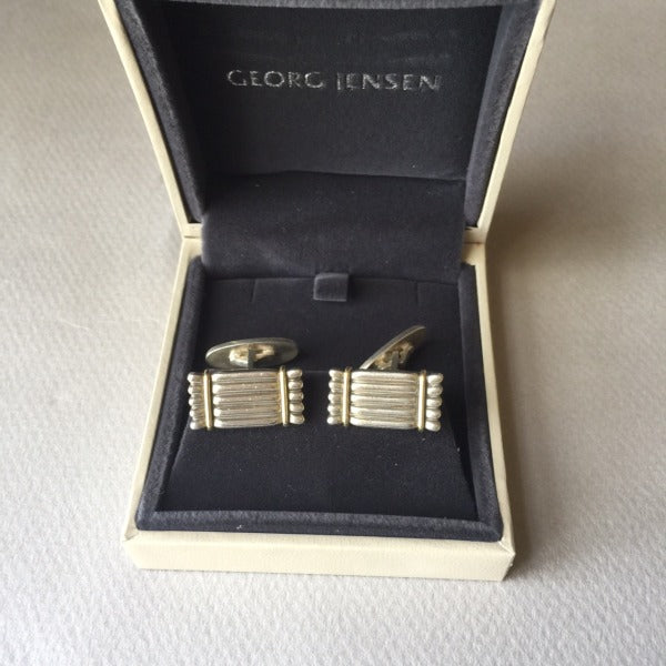 Georg Jensen 18K Gold and Sterling Silver Cufflinks No. 156 by Lene Munthe