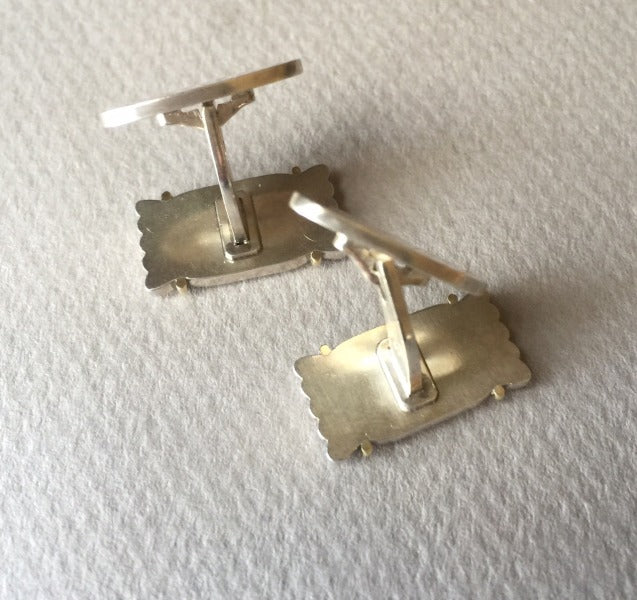 Georg Jensen 18K Gold and Sterling Silver Cufflinks No. 156 by Lene Munthe