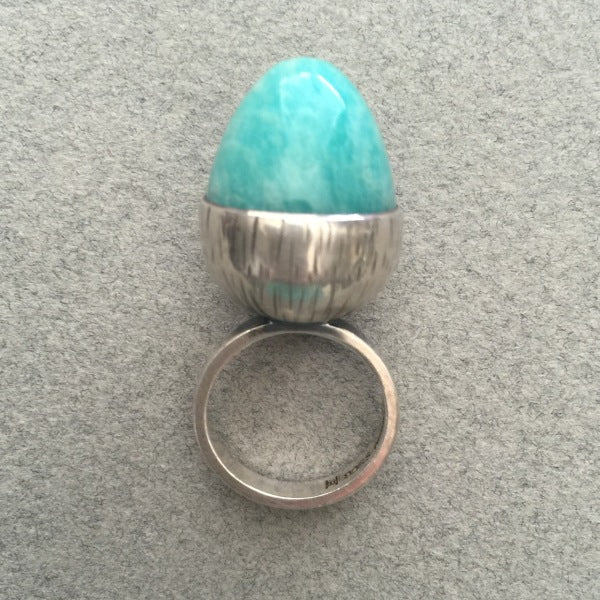 Hans Hansen Sterling Silver Ring with Amazonite Gemstone