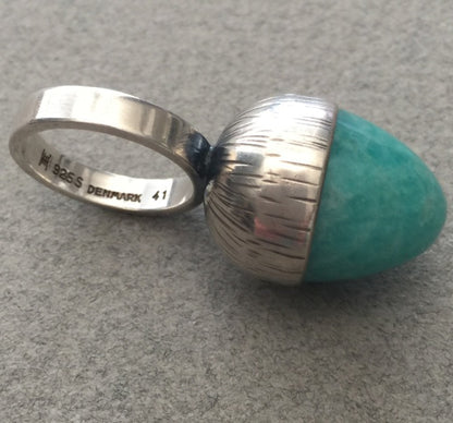 Hans Hansen Sterling Silver Ring with Amazonite Gemstone