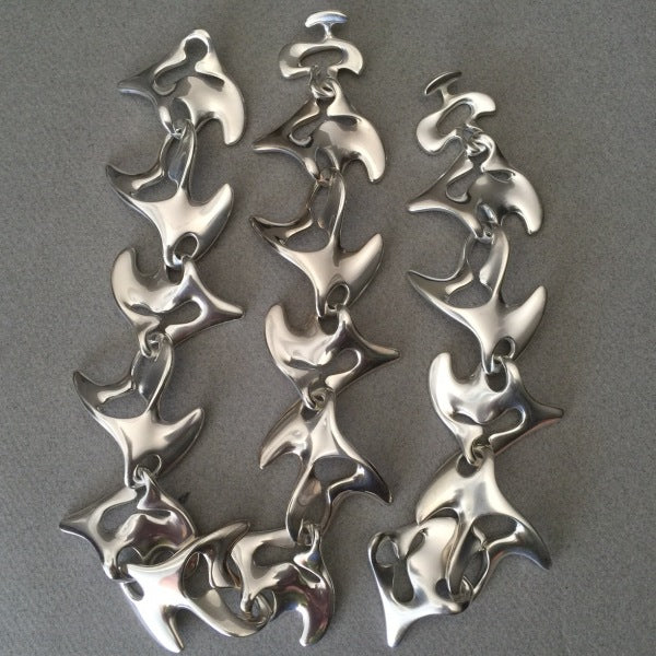 Georg Jensen Sterling Silver Amoeba Set: Bracelet & Necklace No. 89 by Henning Koppel