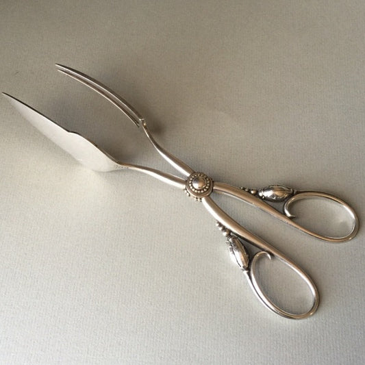 Georg Jensen Sterling Silver Blossom Sandwich Tongs No. 251