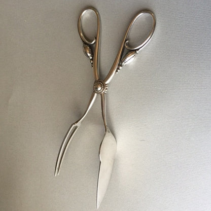 Georg Jensen Sterling Silver Blossom Sandwich Tongs No. 251