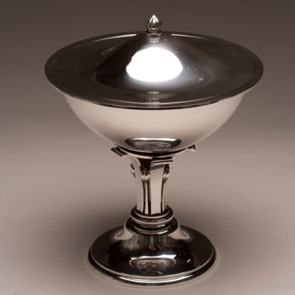 Evald Nielsen Sterling Silver Art Deco Footed Covered Compote