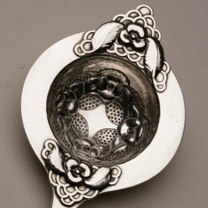 Evald Nielsen 830 Silver Art Nouveau Tea Strainer