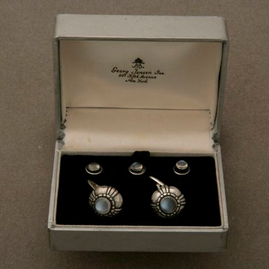 Georg Jensen cufflinks/ stud set with moonstones