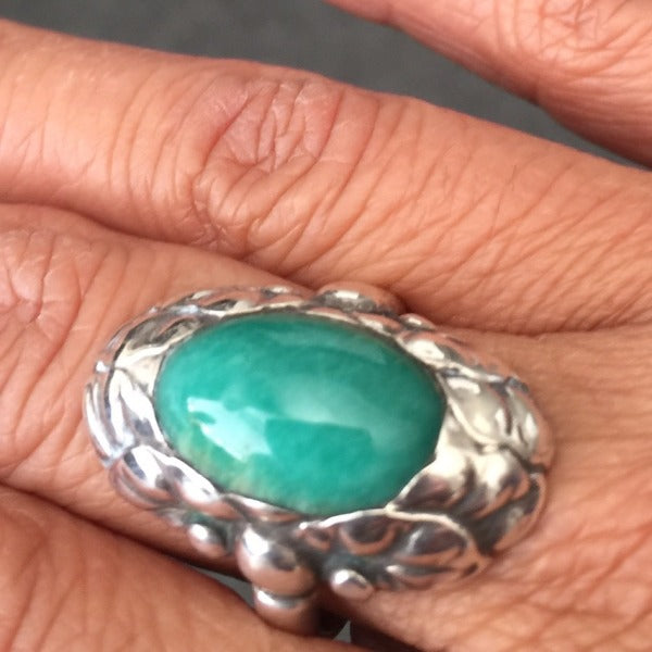 Georg Jensen Sterling Silver Ring No. 11 With Amazonite