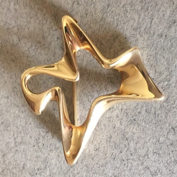 Georg Jensen 18K Gold Brooch by Henning Koppel