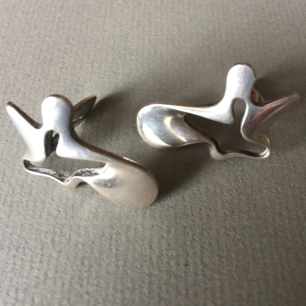 Georg Jensen Sterling Silver "Splash" Earrings No. 118 by Henning Koppel