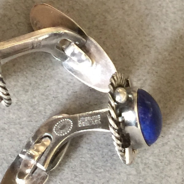 Georg Jensen Sterling Silver Cufflinks No. 16 with Lapis Lazuli by Harald Nielsen