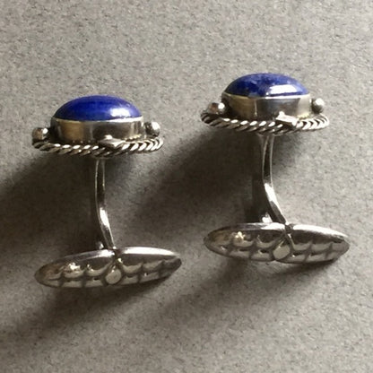 Georg Jensen Sterling Silver Cufflinks No. 16 with Lapis Lazuli by Harald Nielsen