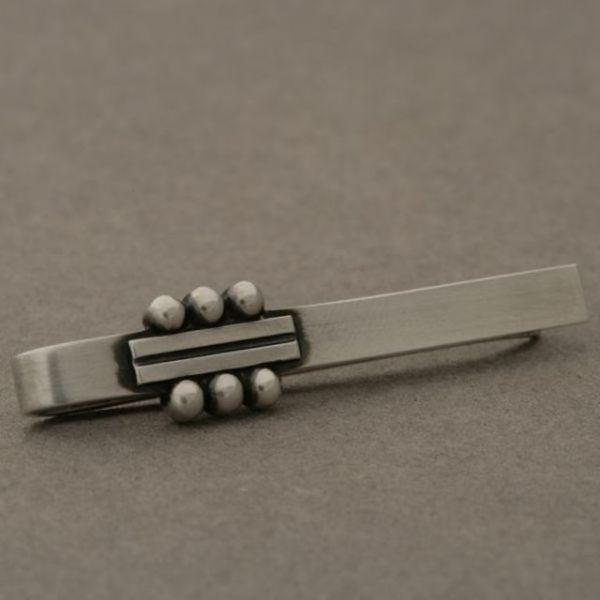 Georg Jensen Sterling Silver Set of Cufflinks No. 61B and Tie Bar No. 61 by Harald Nielsen