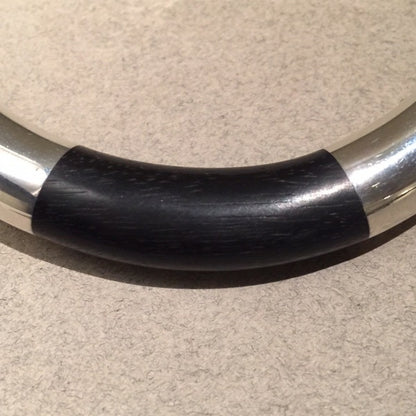 Georg Jensen Sterling Silver and Ebony "Aura" Neck Ring No. A29A by Anne Ammitzbøll