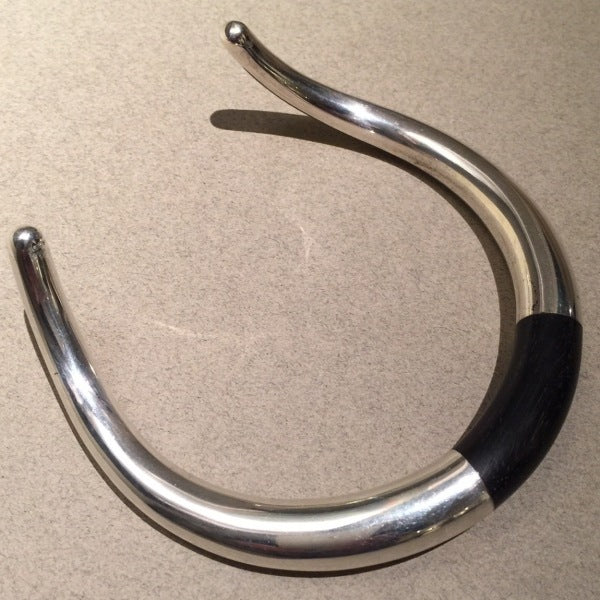 Georg Jensen Sterling Silver and Ebony "Aura" Neck Ring No. A29A by Anne Ammitzbøll