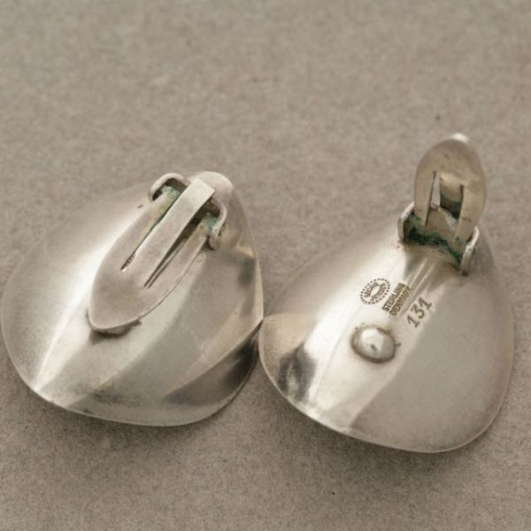 Estate Georg Jensen Sterling Silver Modernist Earrings by Nanna Ditzel No. 131