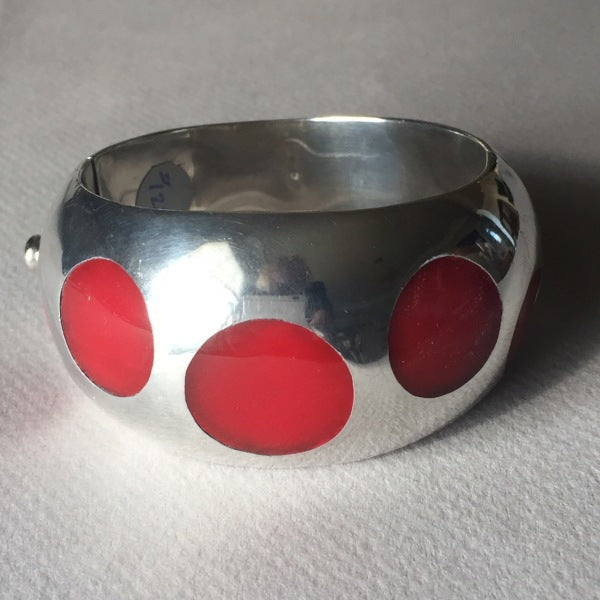 Los Ballisteros Sterling Silver Modernist Polka Dot Cuff