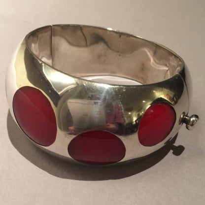 Los Ballisteros Sterling Silver Modernist Polka Dot Cuff