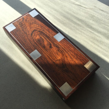 Hans Hansen Rosewood Box with Sterling Silver Inlay