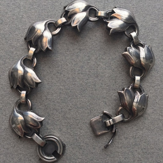 Georg Jensen Sterling Silver "Tulip" Bracelet No. 100B