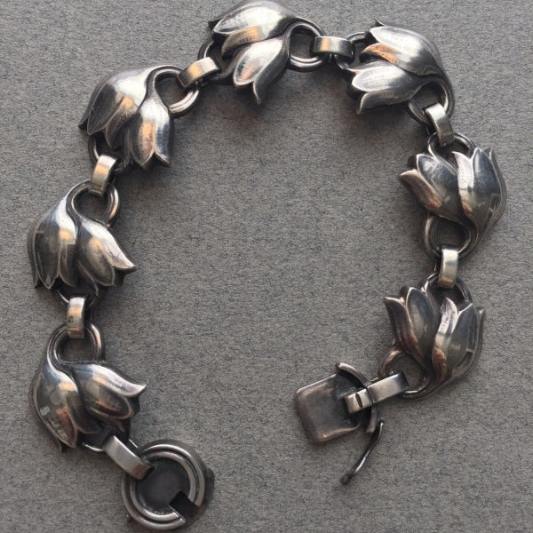 Georg Jensen Sterling Silver "Tulip" Bracelet No. 100B